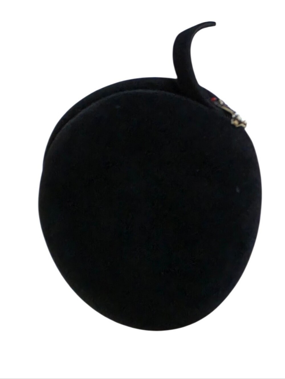 Vintage Dawson New York Black Felt Sculptural Hat Beaded Insect Embellishment - Picture 4 of 13